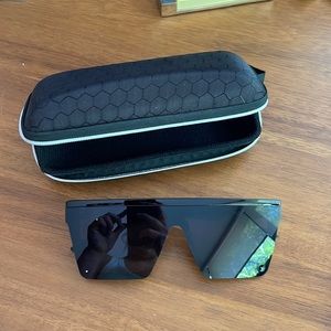 Brand new sunglasses with case! Black straight across top